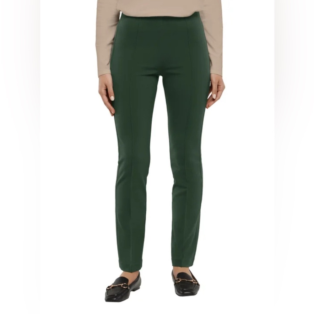 Banana Republic Women's Ponte Pant Green Large Elastic Waist Straight Leg NWOT